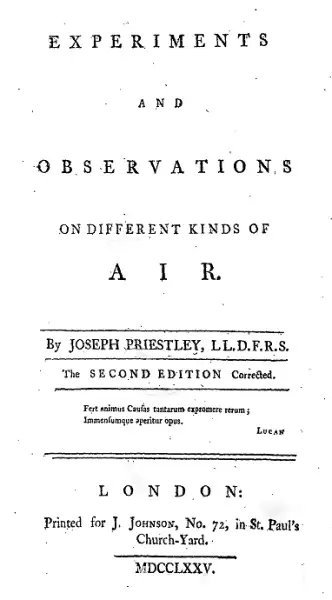 Cover of Book 'Experiments and Observations on Different Kinds of Air '
