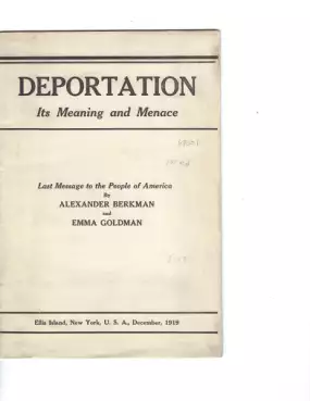 Book Cover of Deportation: Its Meaning and Menace